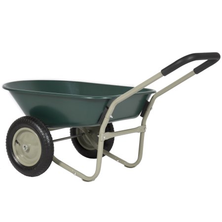 Best Choice Products Dual Wheel Home Wheelbarrow Yard Garden Cart