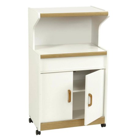 Microwave Cabinet Stand Kitchen Storage Rolling Cart Shelf With